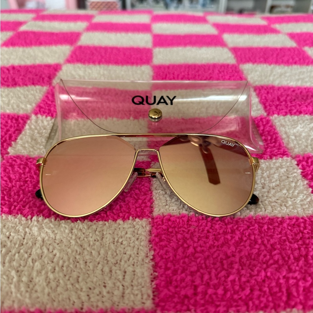 Quay Australia Rose Gold Aviator Sunglasses